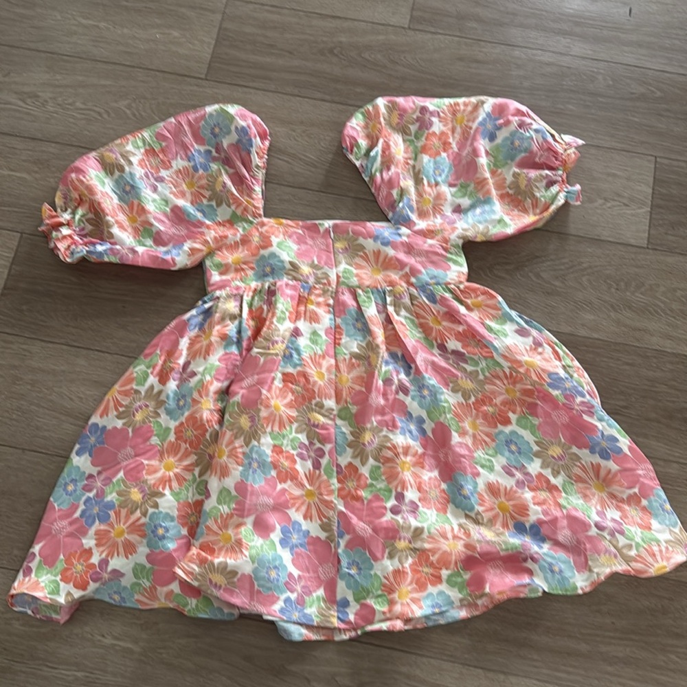 STORIA Womens Pastel Happy Ending Floral Flowy Mini Dress Large - Picture 9 of 10